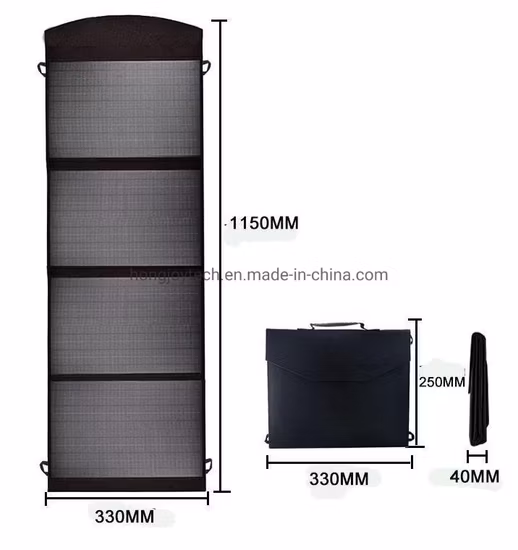 Módulo de painel solar portátil 80 W 5 V/12 V/18 V ETFE painel solar dobrável com carregador USB tipo C